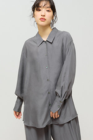 ミディウミソリッド/MIDIUMISOLIDのrelax cupro shirt シャツ(110400/110403)