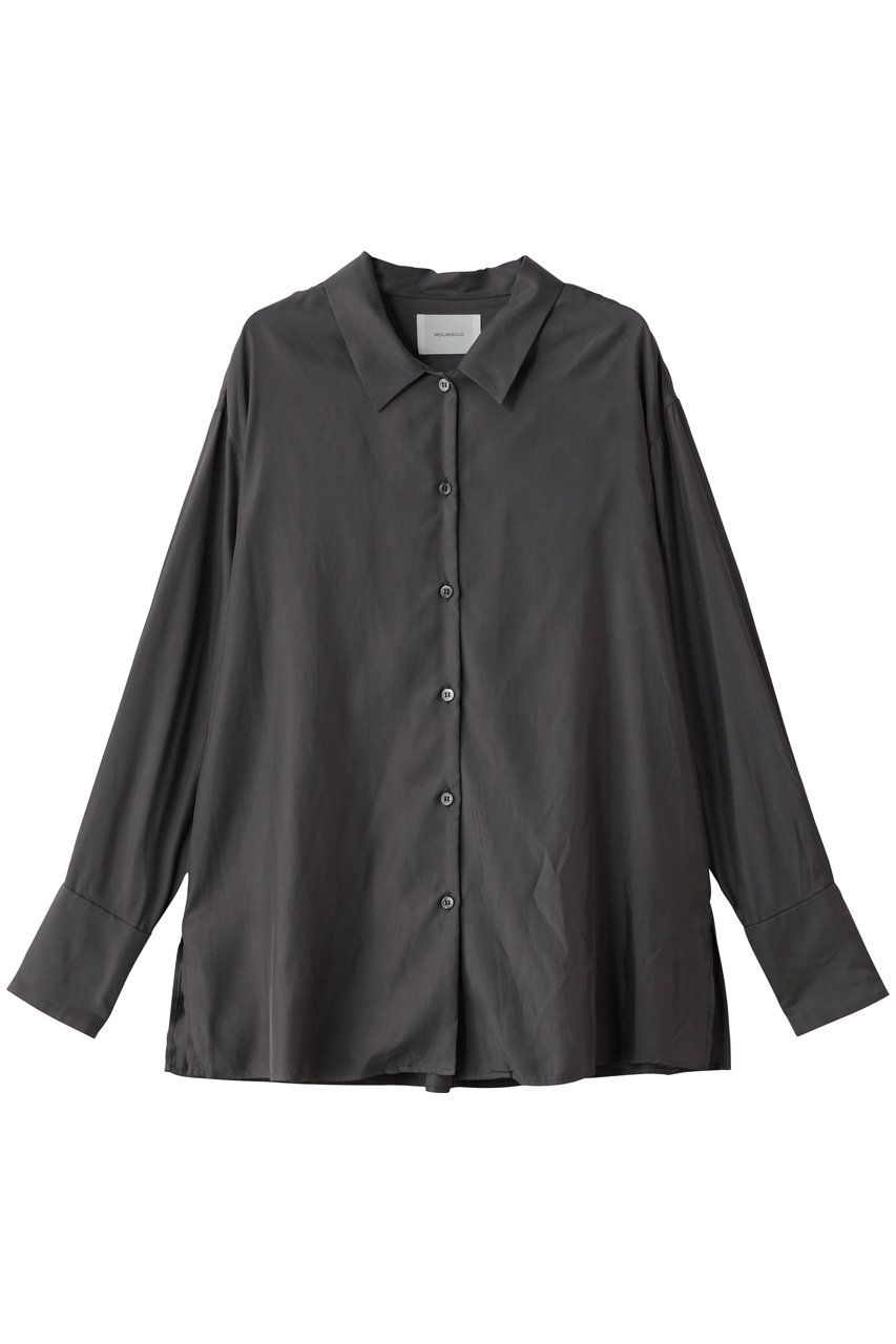 MIDIUMISOLID relax cupro shirt シャツ (c.gray, F) ミディウミソリッド ELLE SHOP MIDIUMISOLID relax cupro shirt シャツ (c.gray, F) ミディウミソリッド ELLE SHOP