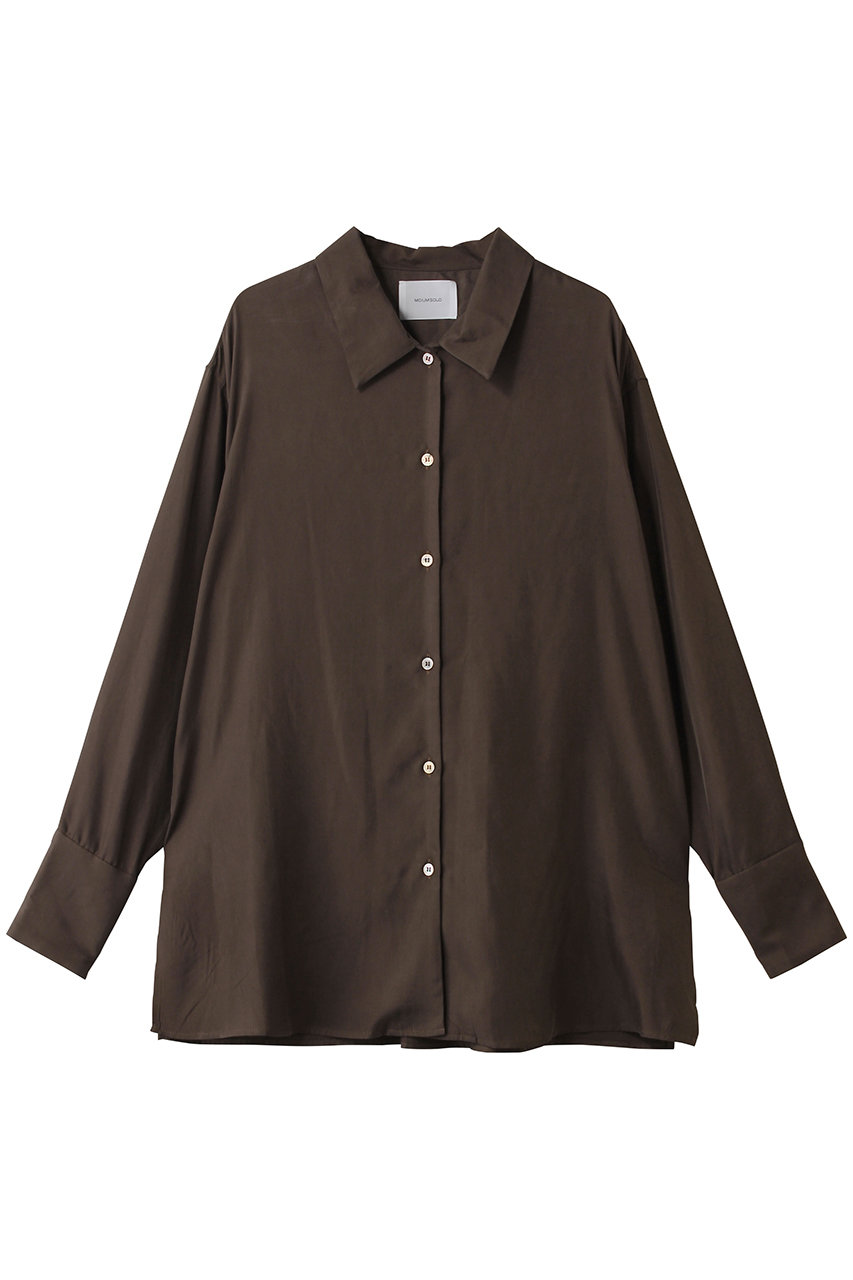 MIDIUMISOLID relax cupro shirt シャツ (brown, F) ミディウミソリッド ELLE SHOP MIDIUMISOLID relax cupro shirt シャツ (brown, F) ミディウミソリッド ELLE SHOP