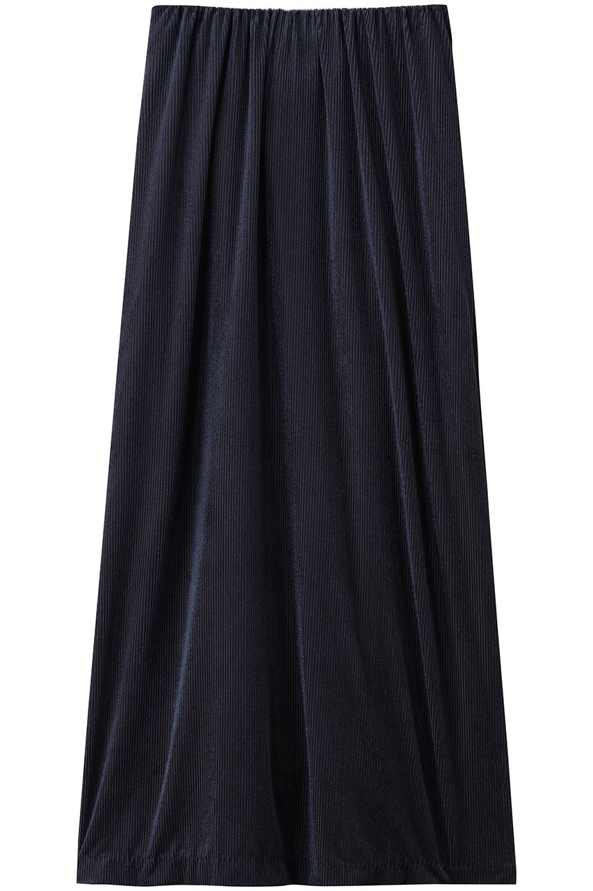 MIDIUMISOLID sheer velour rib SK スカート (navy, F) ミディウミソリッド ELLE SHOP