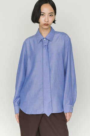 ミディウミソリッド/MIDIUMISOLIDのregular collar shirt with tie シャツ(110400/110403)