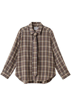 ミディウミソリッド/MIDIUMISOLIDのcheck regular collar shirt with tie シャツ(110400/110403)