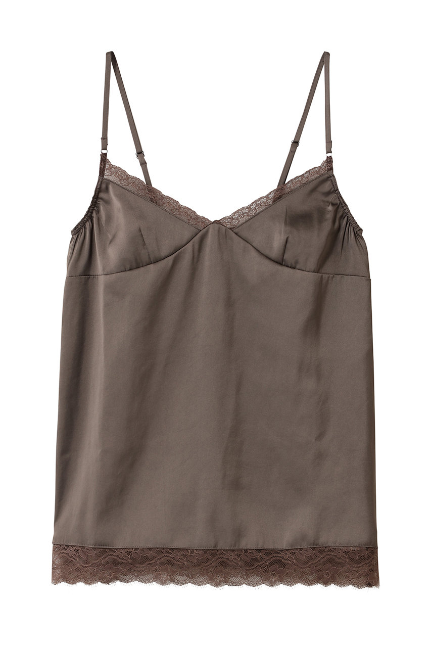 MIDIUMISOLID slip camisole キャミソール (brown, F) ミディウミソリッド ELLE SHOP MIDIUMISOLID slip camisole キャミソール (brown, F) ミディウミソリッド ELLE SHOP