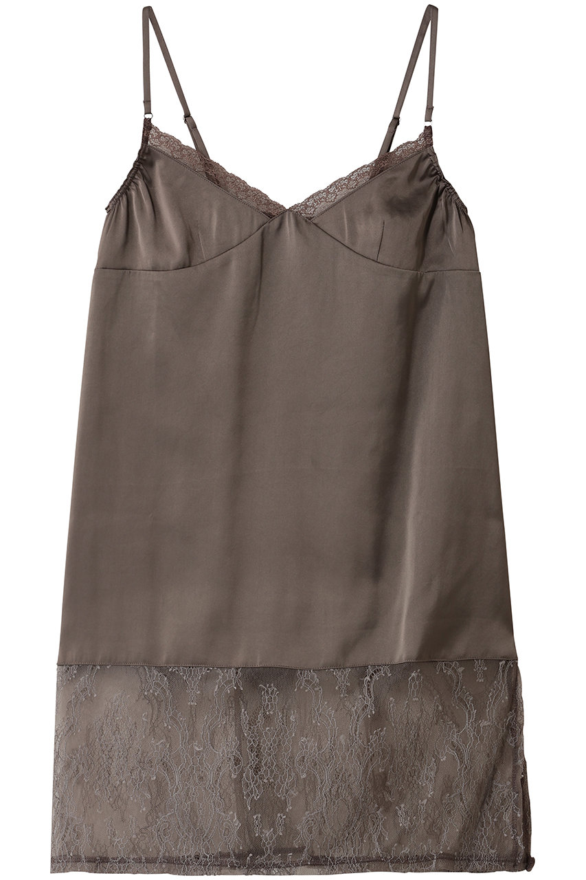 MIDIUMISOLID slip camisole OP ワンピース (brown, F) ミディウミソリッド ELLE SHOP MIDIUMISOLID slip camisole OP ワンピース (brown, F) ミディウミソリッド ELLE SHOP