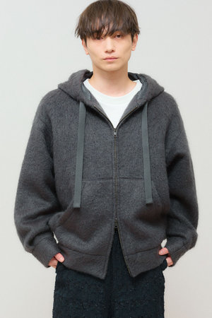 ミディウミソリッド/MIDIUMISOLIDのシャギージップアップパーカー(110100/110105)