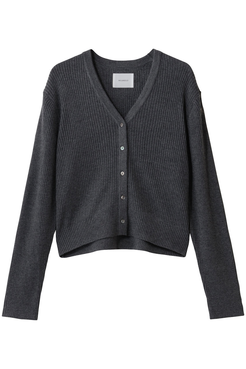 ミディウミソリッド/MIDIUMISOLIDのVネックリブカーディガン(c.gray/4-122149)