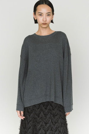 ミディウミソリッド/MIDIUMISOLIDのrib pintucked PO プルオーバー(110300/110301)