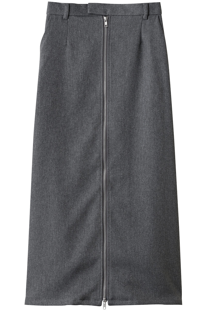 ミディウミソリッド/MIDIUMISOLIDのフロントジップスカート(gray/4-162196)