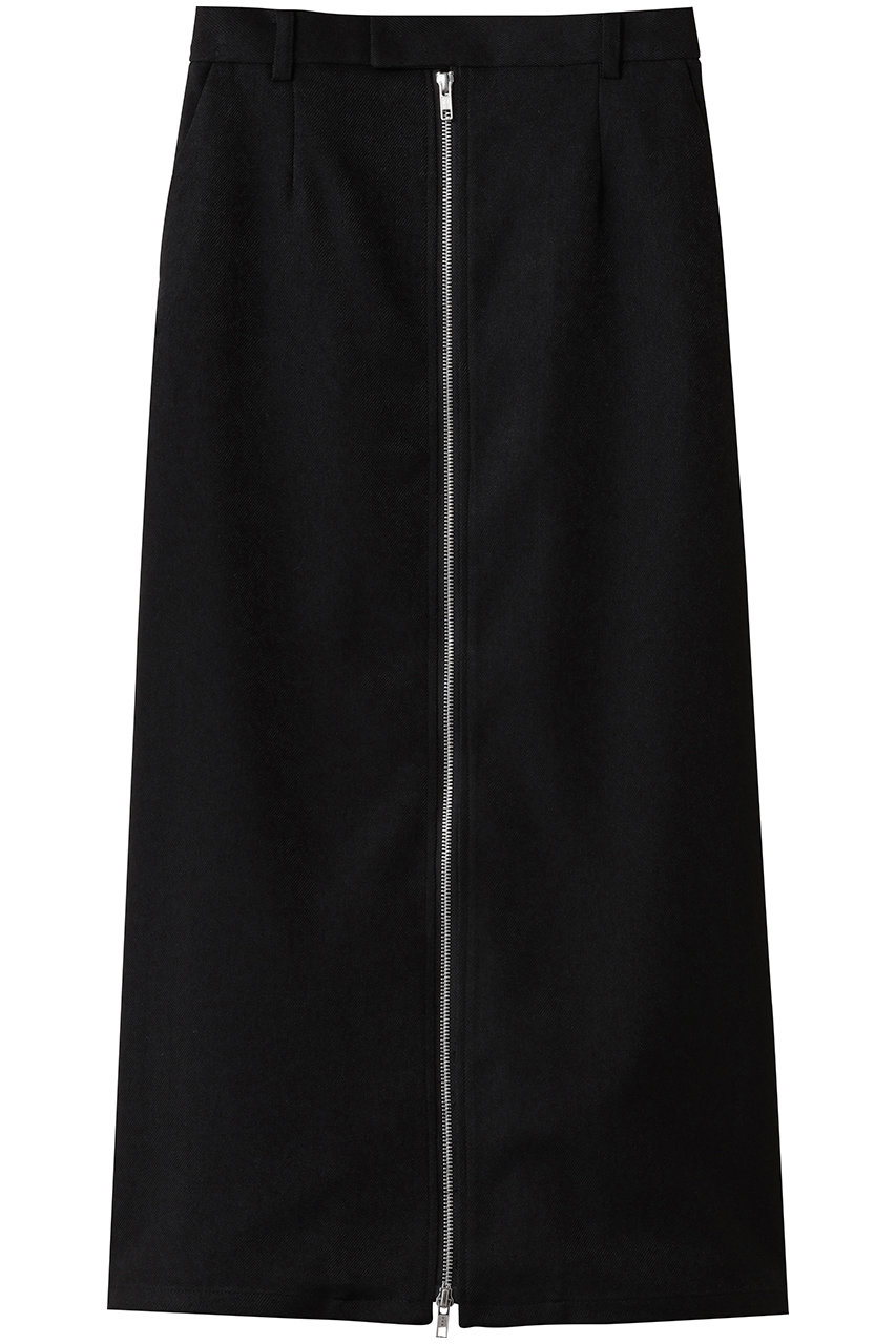 ミディウミソリッド/MIDIUMISOLIDのフロントジップスカート(black/4-162196)