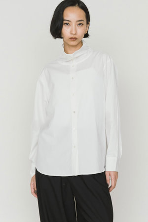 ミディウミソリッド/MIDIUMISOLIDのdrape hi-neck shirt シャツ(110400/110403)