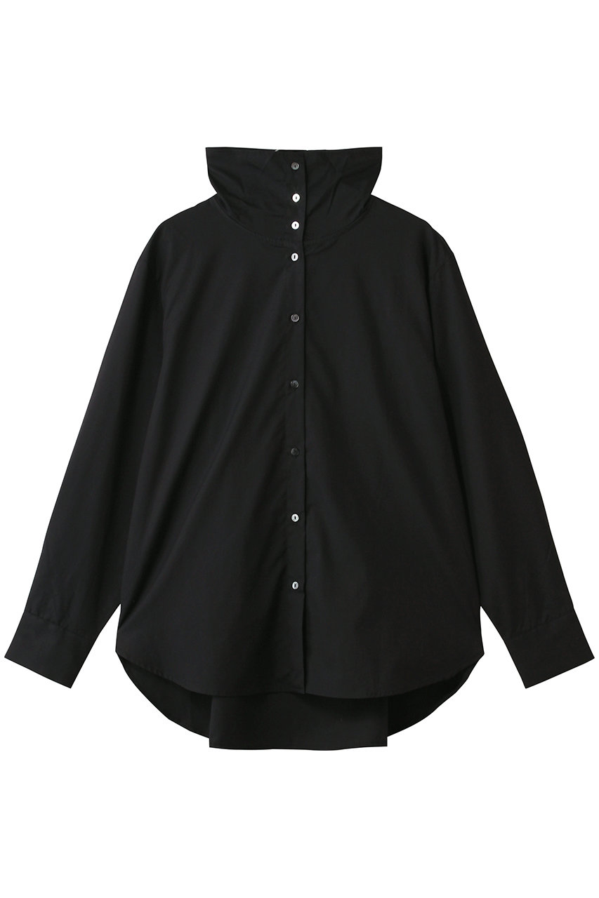 ミディウミソリッド/MIDIUMISOLIDのドレープハイネックシャツ(black/4-132230)