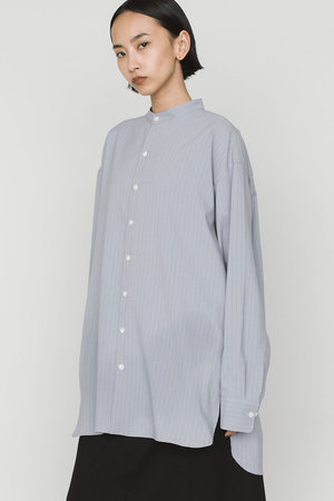 ミディウミソリッド/MIDIUMISOLIDのband collar long shit シャツ(110400/110403)