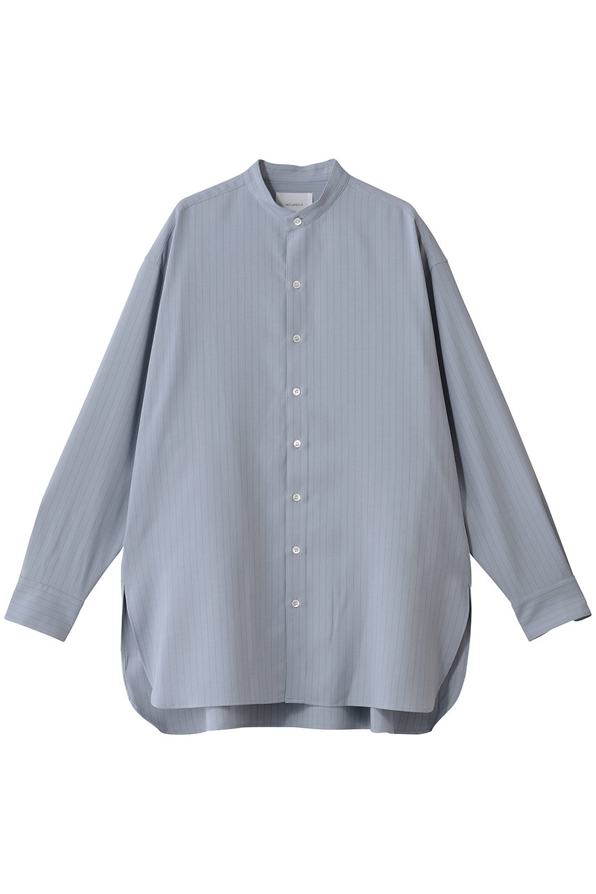 ミディウミソリッド/MIDIUMISOLIDのバンドカラーロングシャツ(l.gray/4-135227)