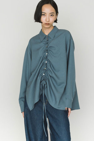 ミディウミソリッド/MIDIUMISOLIDのdrawstring shirt シャツ(110400/110403)