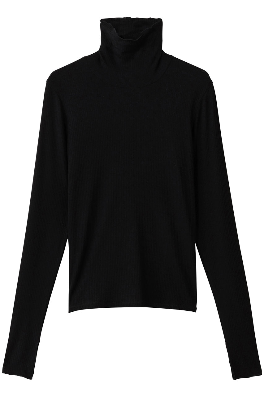 ミディウミソリッド/MIDIUMISOLIDのウォームシアーリブプルオーバー(black/4-112210)