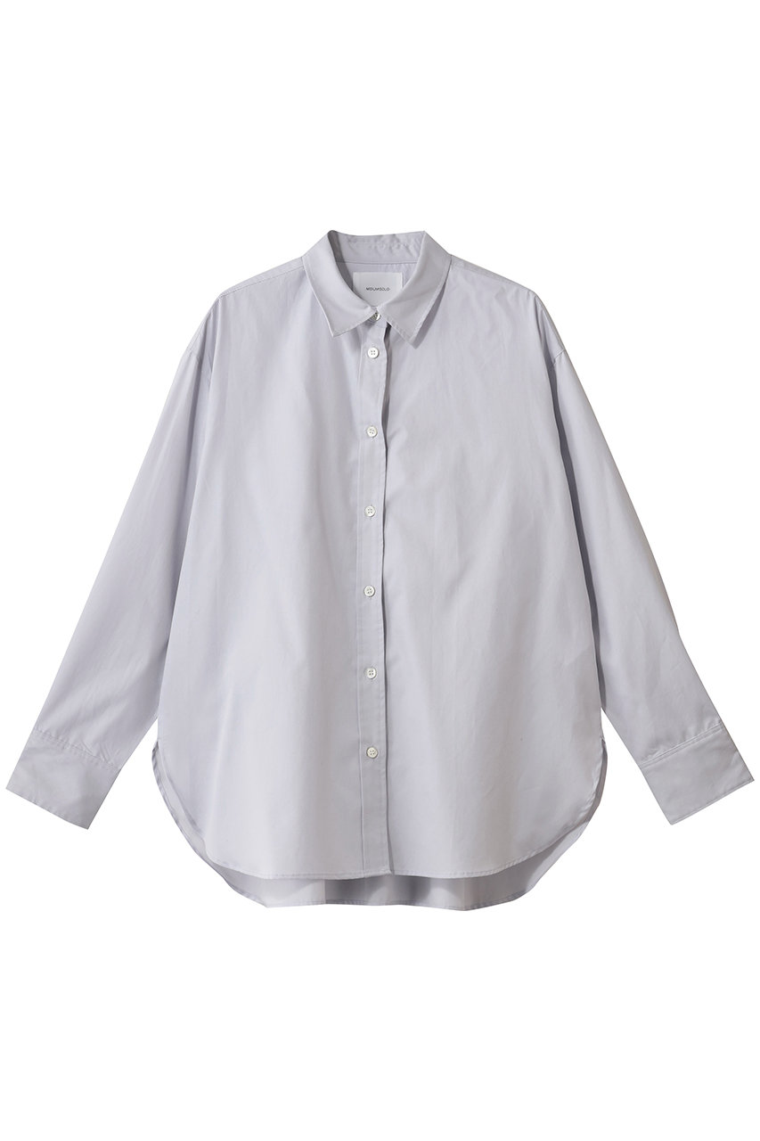 MIDIUMISOLID basic backgathered shirt シャツ (l.gray, F) ミディウミソリッド ELLE SHOP