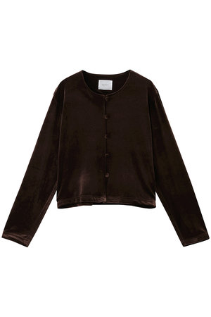 ミディウミソリッド/MIDIUMISOLIDのクルーネックベロアカーディガン(110100/110104)