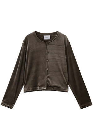 ミディウミソリッド/MIDIUMISOLIDのクルーネックベロアカーディガン(110100/110104)