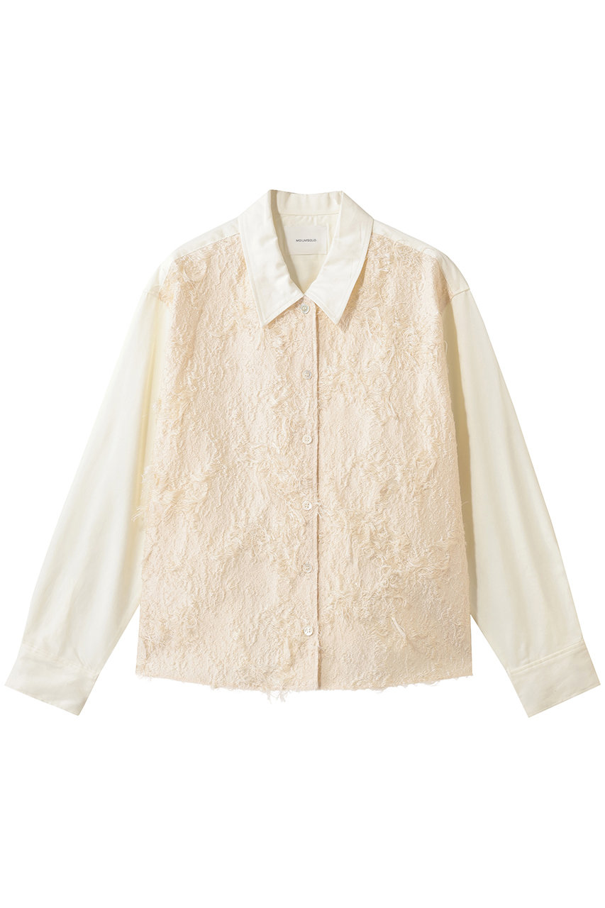 ミディウミソリッド/MIDIUMISOLIDのフロントジャカードシャツ(ivory/4-132232)