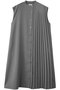 asymmetry pleats N/S OP.S ワンピース ミディウミソリッド/MIDIUMISOLID l.gray