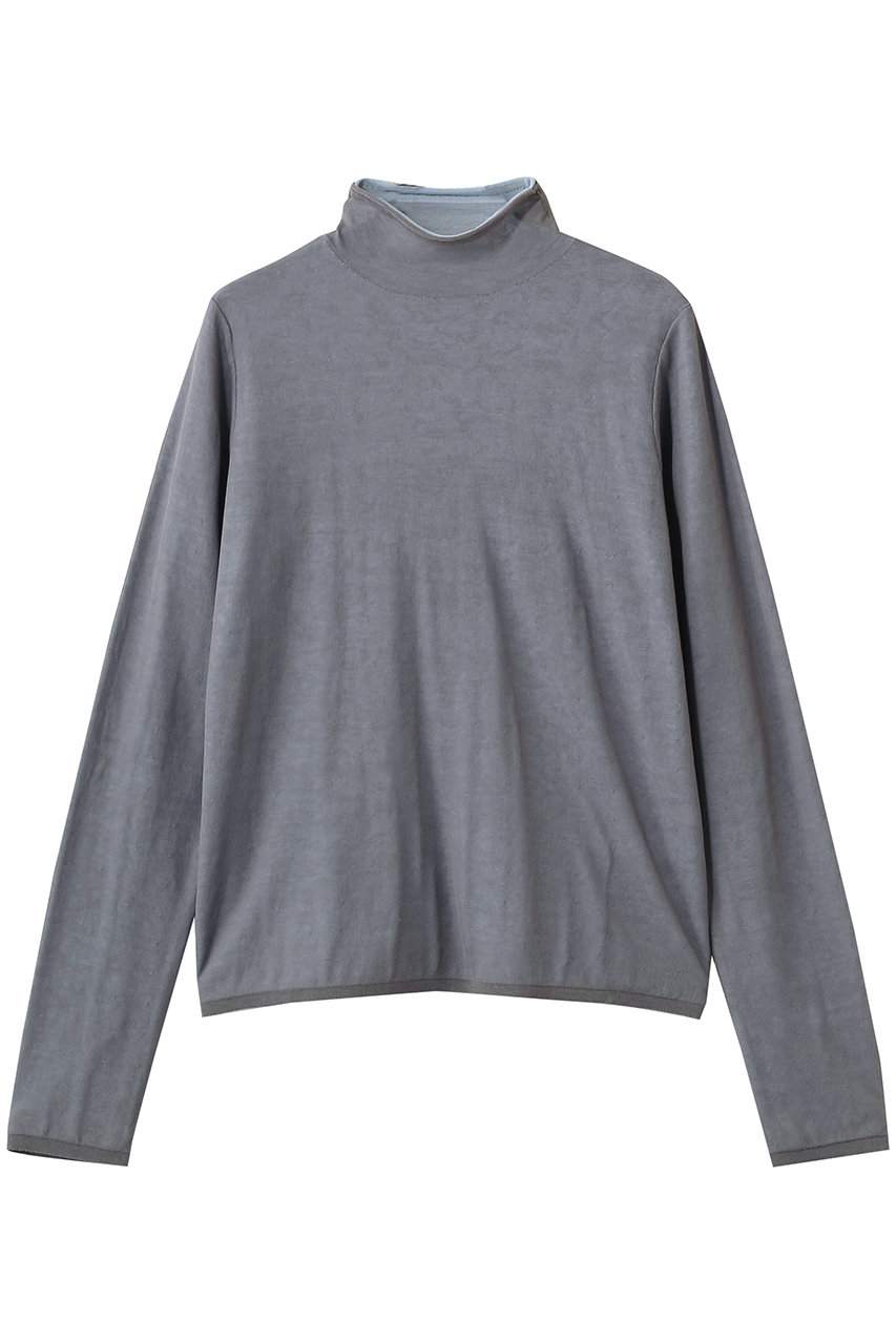 ミディウミソリッド/MIDIUMISOLIDのsheer layered turtle neck P/O プルオーバー(l.gray/1-122157)