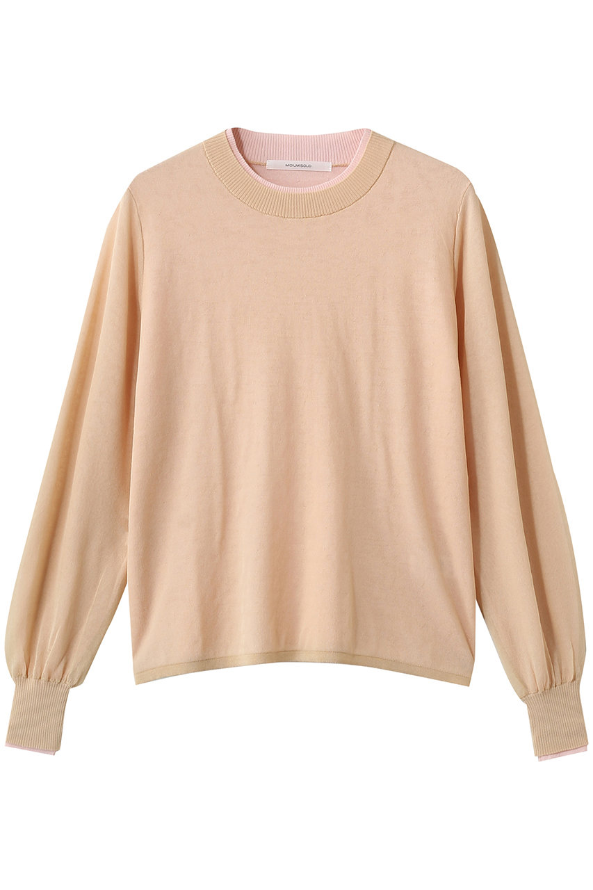 ミディウミソリッド/MIDIUMISOLIDのsheer layered crew neck P/O プルオーバー(beige/1-122158)