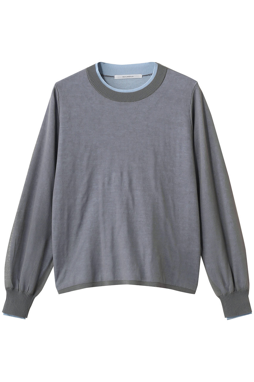 ミディウミソリッド/MIDIUMISOLIDのsheer layered crew neck P/O プルオーバー(l.gray/1-122158)
