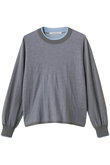 sheer layered crew neck P/O プルオーバー