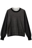 sheer layered crew neck P/O プルオーバー