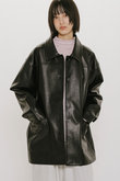 synthetic leather over size blouson ブルゾン