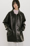 synthetic leather over size blouson ブルゾン ミディウミソリッド/MIDIUMISOLID