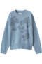 flower jacquard  P/O プルオーバー ミディウミソリッド/MIDIUMISOLID l.blue