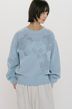 ミディウミソリッド/MIDIUMISOLIDのflower jacquard  P/O プルオーバー(110300/110301)