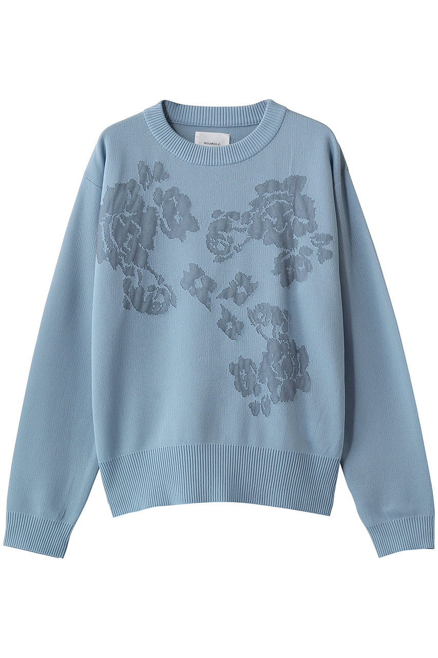 ミディウミソリッド/MIDIUMISOLIDのflower jacquard  P/O プルオーバー(l.blue/1-122163)