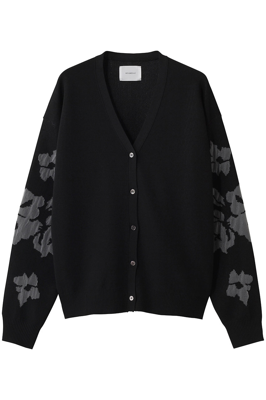 ミディウミソリッド/MIDIUMISOLIDのflower jacquard C/D カーディガン(black/1-122164)