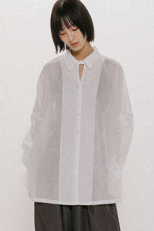 ミディウミソリッド/MIDIUMISOLIDのsheer skipper poncho shirt シャツ(110400/110403)
