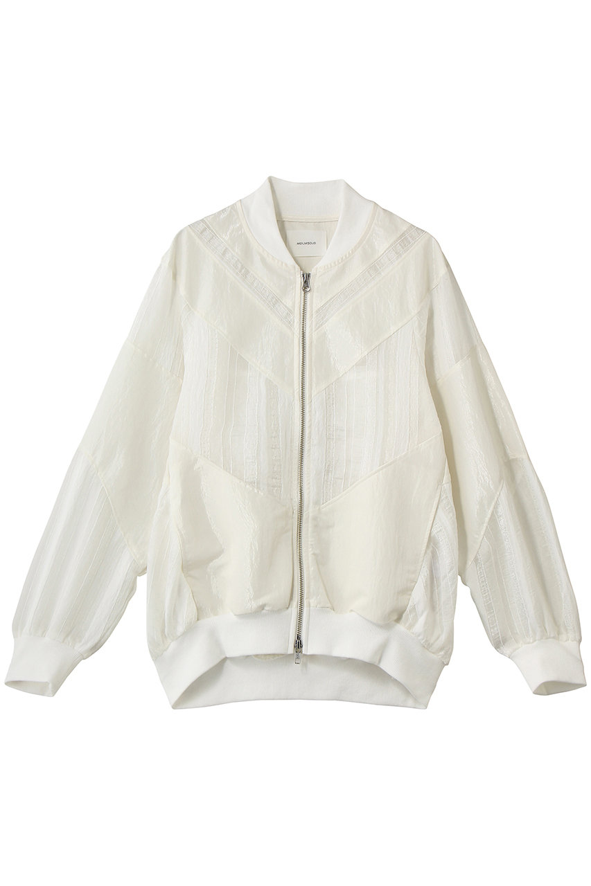 ヒトミ様 ブルゾン Sオフ白 MIDIUMISOLID(ミディウミソリッド)｜material mix blouson ブルゾン