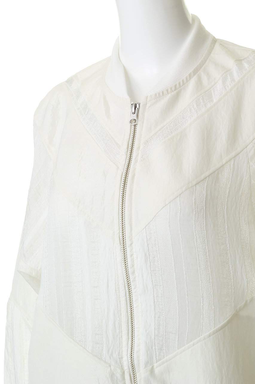 ヒトミ様 ブルゾン Sオフ白 MIDIUMISOLID(ミディウミソリッド)｜material mix blouson ブルゾン