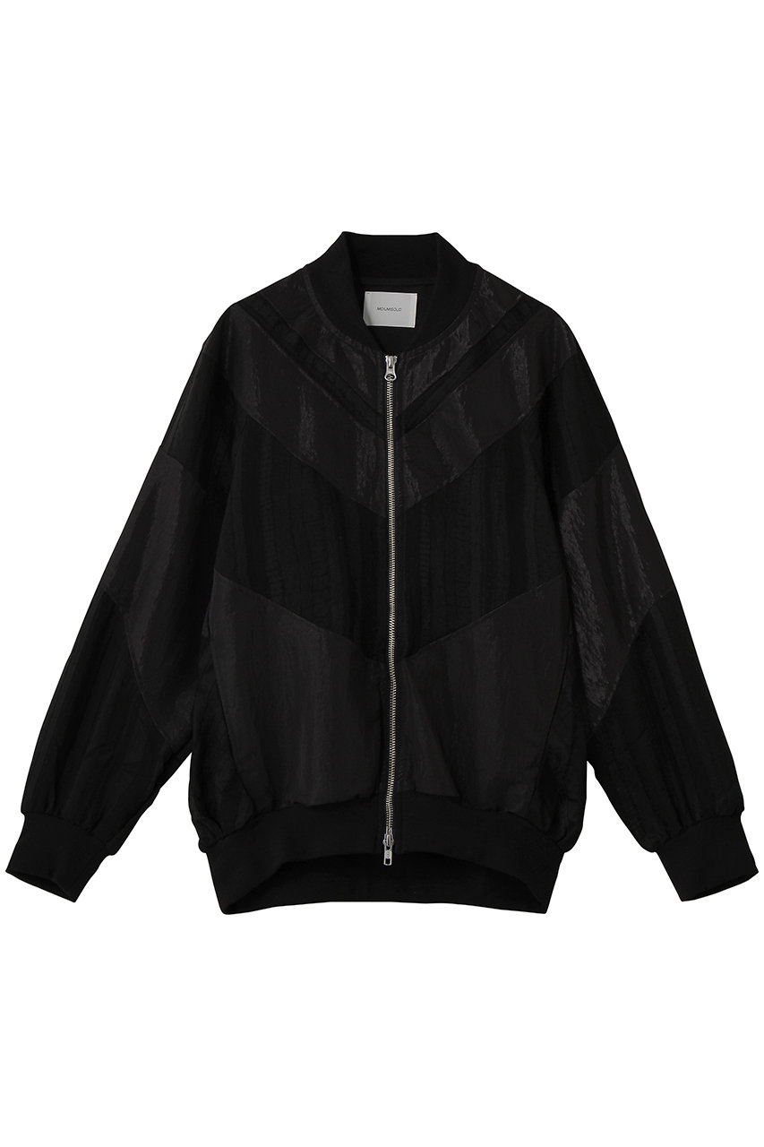 MIDIUMISOLID material mix blouson ブルゾン (black, F) ミディウミソリッド ELLE SHOP