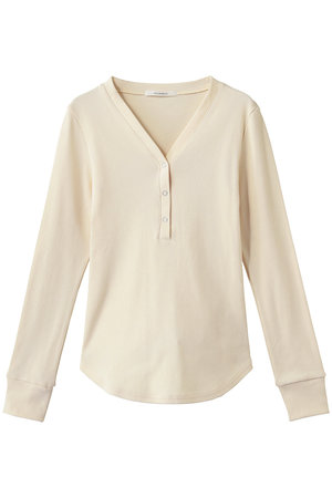 ミディウミソリッド/MIDIUMISOLIDのrib henley  neck P/O プルオーバー(110100/110103)