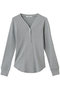 rib henley  neck P/O プルオーバー ミディウミソリッド/MIDIUMISOLID l.gray
