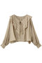 check big frill collar blouse ブラウス ミディウミソリッド/MIDIUMISOLID beige