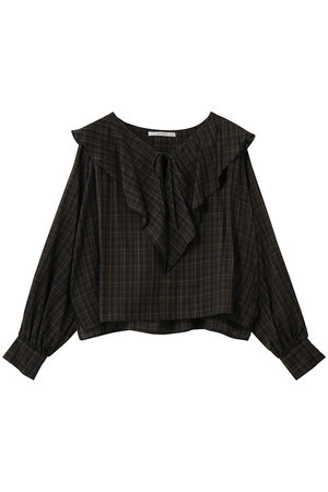 ミディウミソリッド/MIDIUMISOLIDのcheck big frill collar blouse ブラウス(110400/110403)