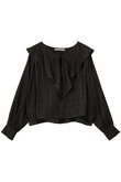 check big frill collar blouse ブラウス