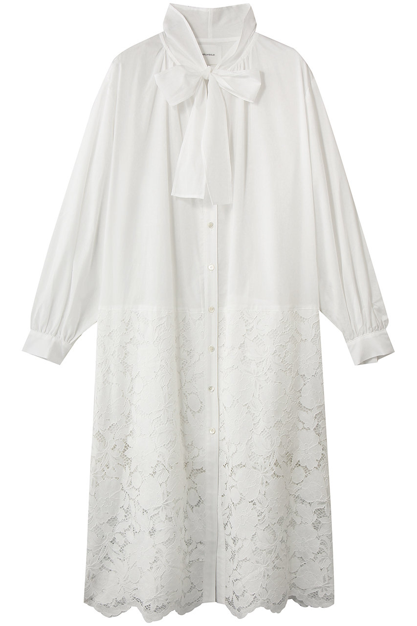 ミディウミソリッド/MIDIUMISOLIDのlace combi shirt OP ワンピース(off white/1-152172)