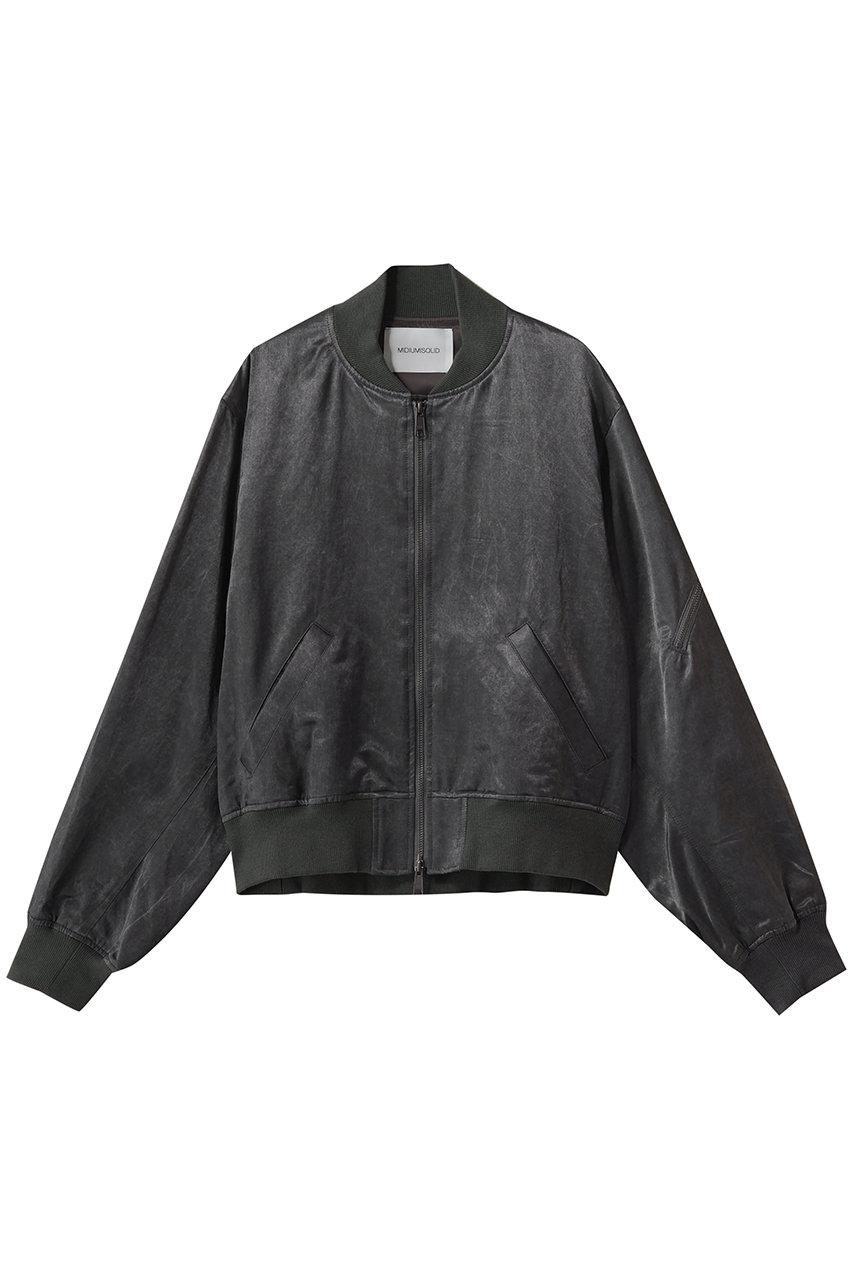 ミディウミソリッド/MIDIUMISOLIDの【MEN】bleach satin MA-1 MA-1(black/1-171013)