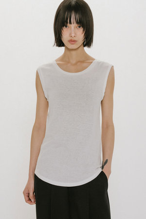 ミディウミソリッド/MIDIUMISOLIDのrib tank top.S タンクトップ(110100/110101)