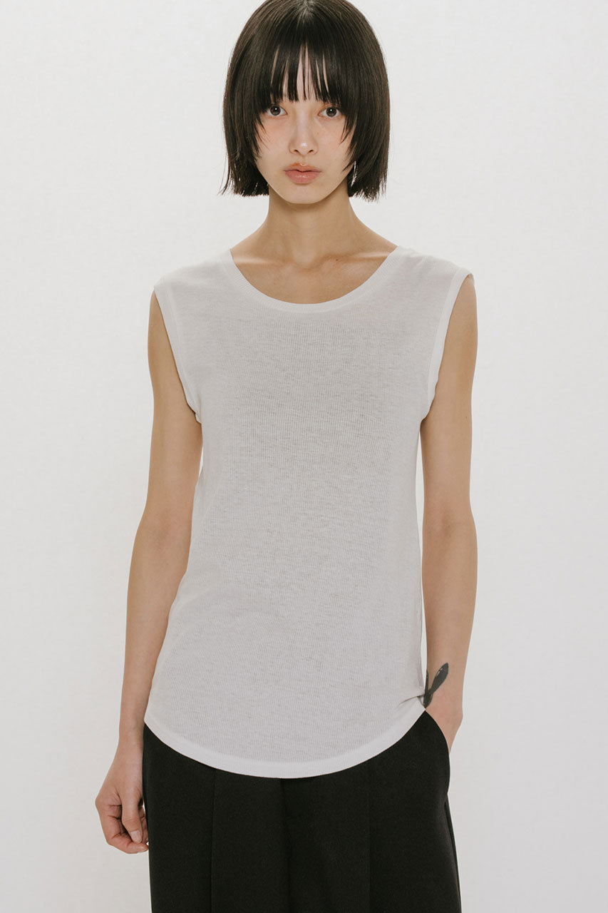 MIDIUMISOLID(ミディウミソリッド)｜rib tank top.S タンクトップ/off