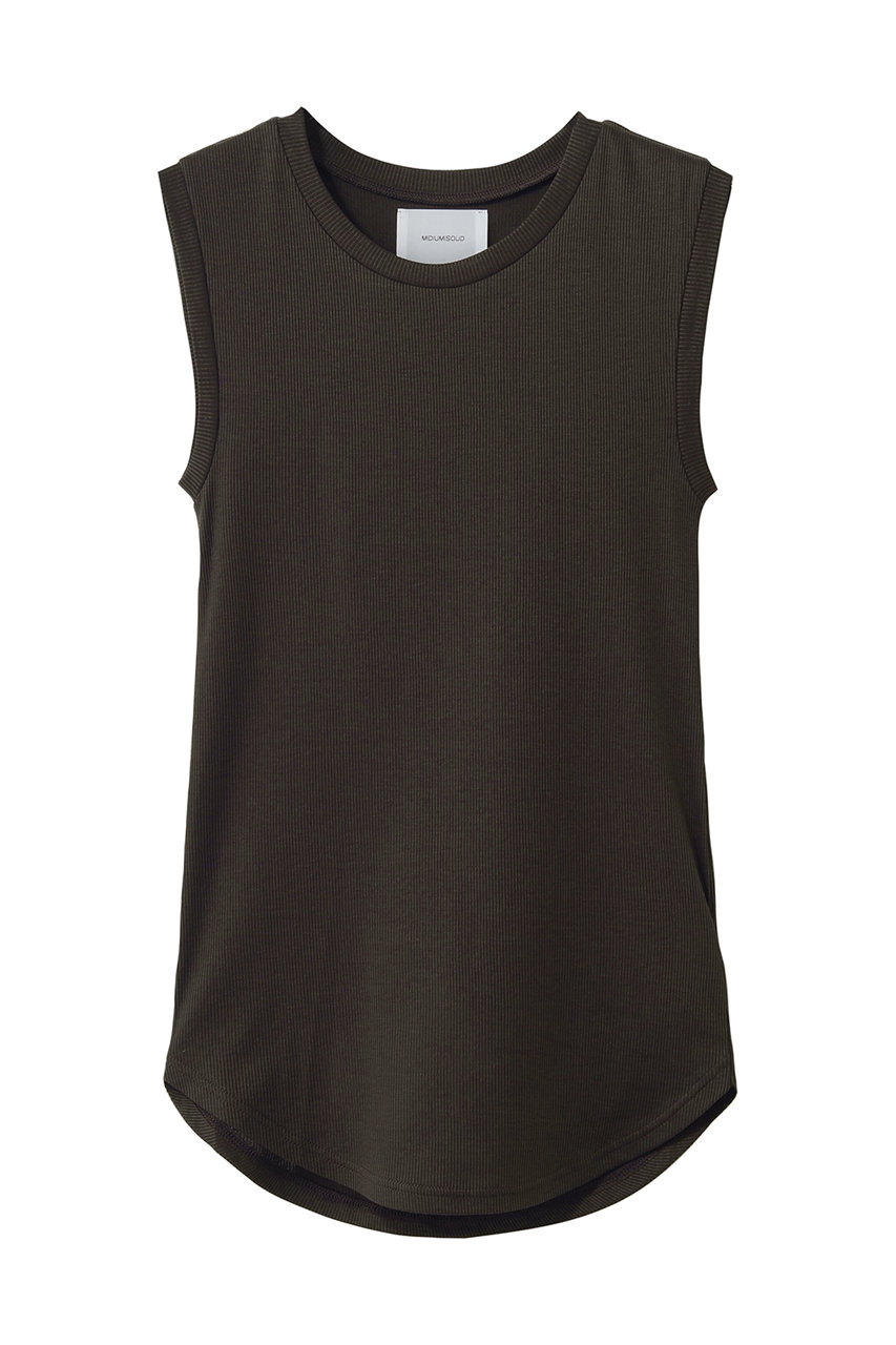 ミディウミソリッド/MIDIUMISOLIDのrib tank top.S タンクトップ(brown/1-11200961)