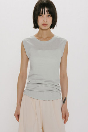 ミディウミソリッド/MIDIUMISOLIDのrib tank top.S タンクトップ(110100/110101)